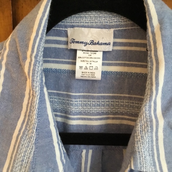 Tommy Bahama blue white midi shirtdress M - Picture 2 of 3